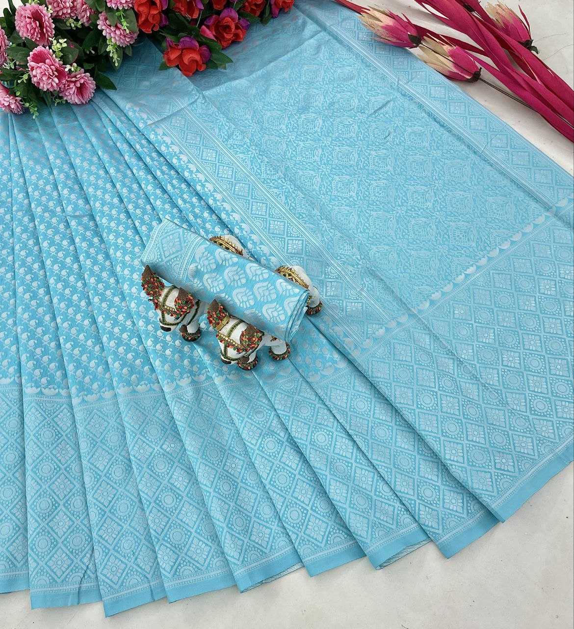 YNF LICHI SILK SRI Sky WHOLESALE SAREES MANUFACTURER